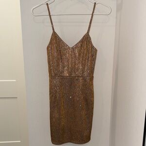 Lulus Rose Gold Sleeveless Dress